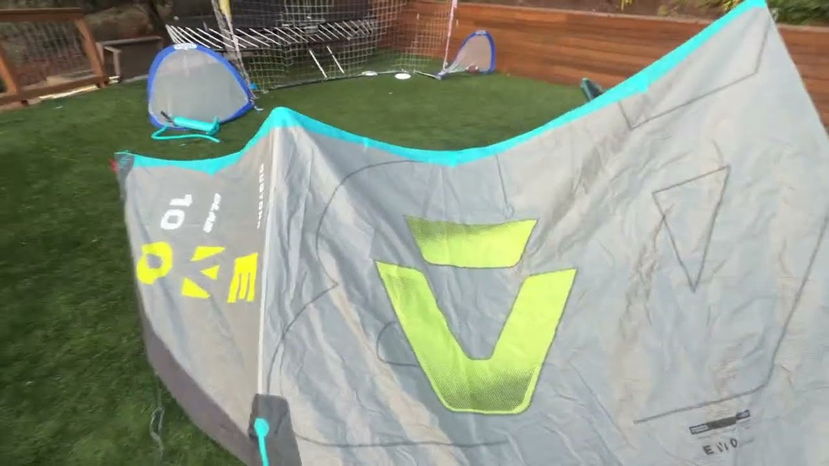 2025 Duotone Evo D/LAB 10m demo kite inflated, front view