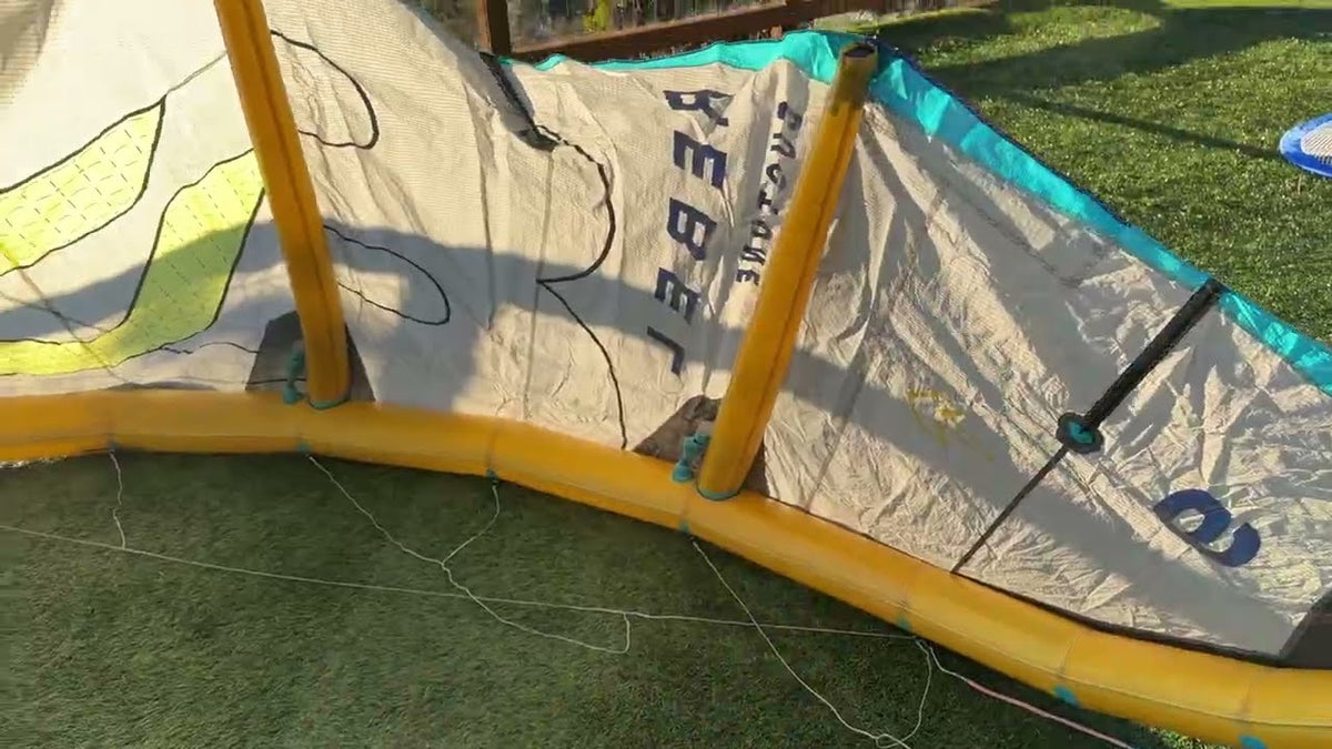 Used 2023 Duotone Rebel D/LAB 9m demo kite, another angle